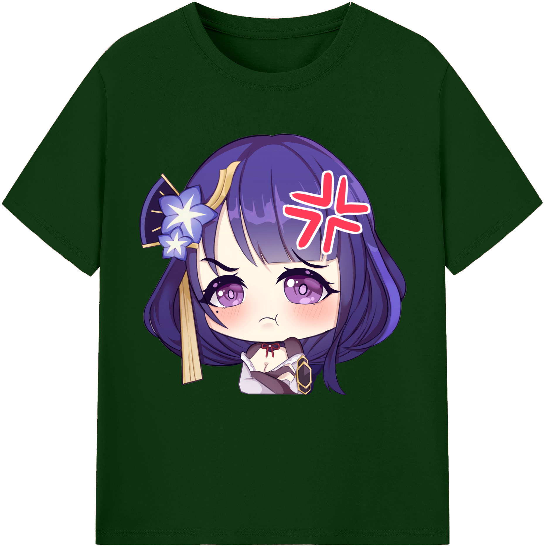 げんし神 雷電将軍 らいでんしょうぐん genshin Raiden Shogun 綿100％半袖Tシャツ（フロントプリント）